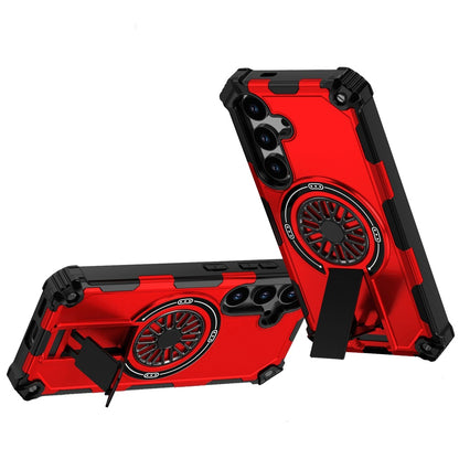 For Samsung Galaxy S26+ / S26 Plus Texture Design Invisible Kickstand Case, MagSafe Compatible Hybrid Shockproof Cover, Car Mount Friendly Case Cover