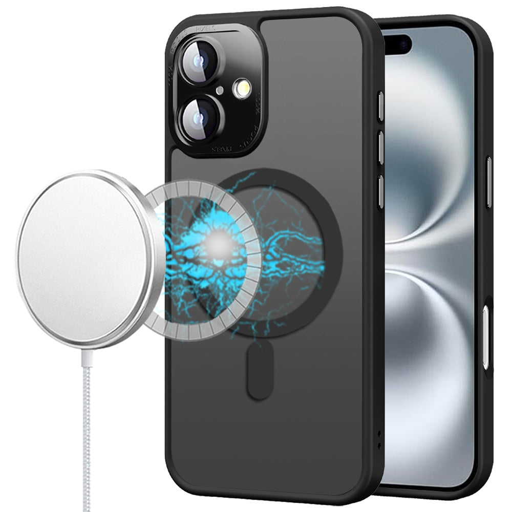 For Apple iPhone 16 Pro (6.3") Complete Protection HQ Hybrid with Metal Tempered Camera Glass, MagSafe Compatible Case Cover