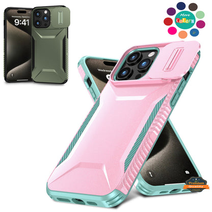 For Motorola Edge 2024 Slim Fit Shockproof Hybrid with Slide Camera Window Covering, Rugged Tpu Silicone Hard PC Bumper Case Cover