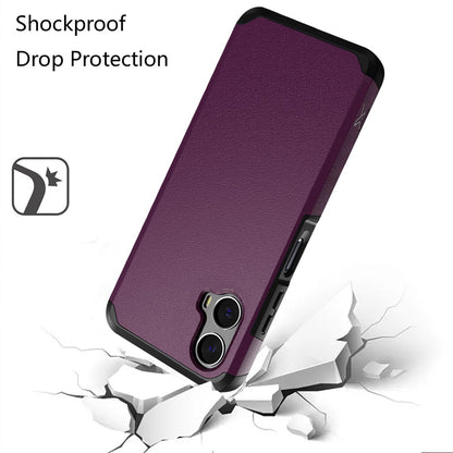 For Motorola Moto G 5G 2024 Premium Slim Tough 2in1 Hybrid Case Dual-Layer PC TPU Rubber Armor with Shockproof Protection Case Cover Dark Purple