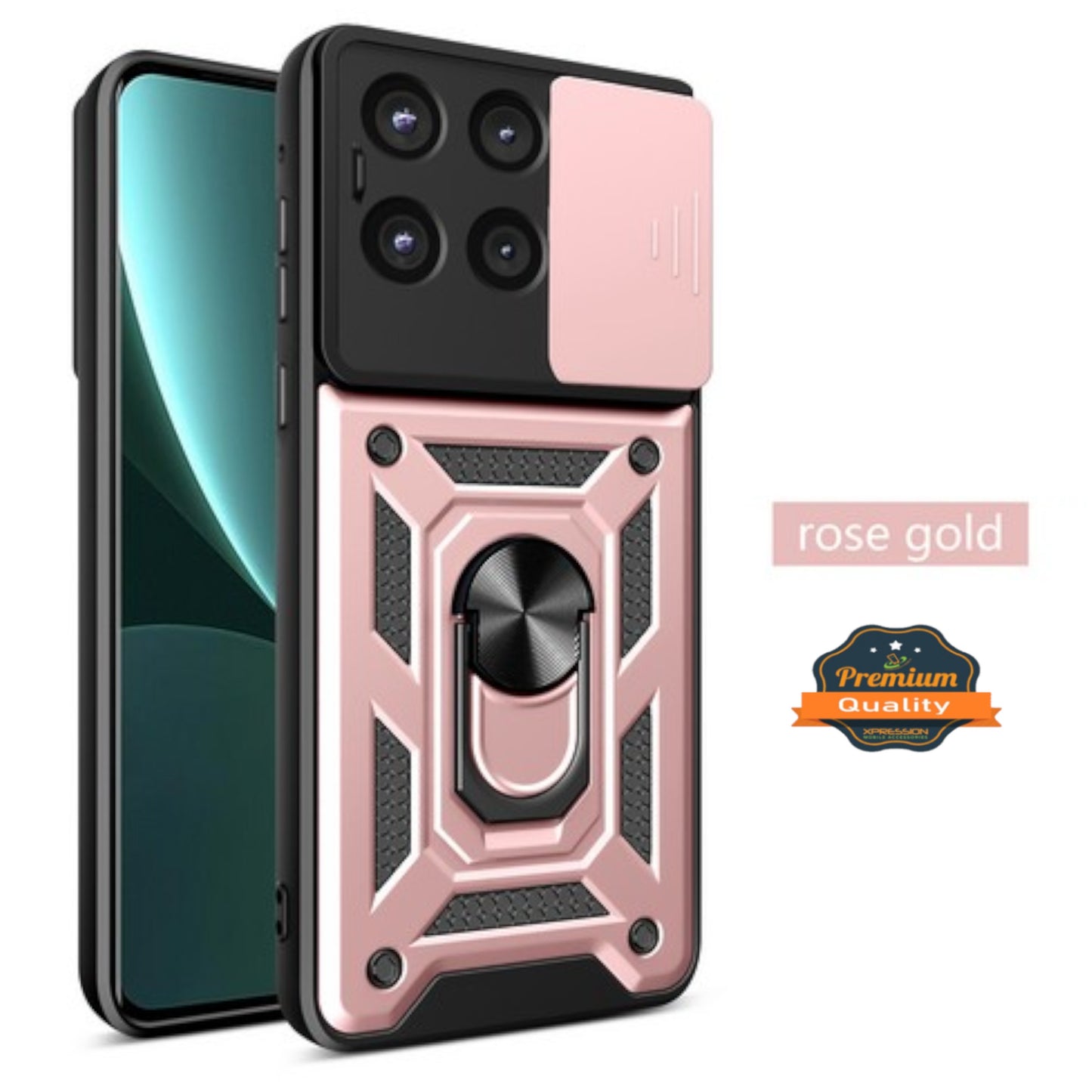 For Motorola Moto G Stylus 5G 2025 Hybrid Shockproof, Built-in Sliding Camera Lens Protection with Magnetic Finger Ring Stand Holder Case Cover