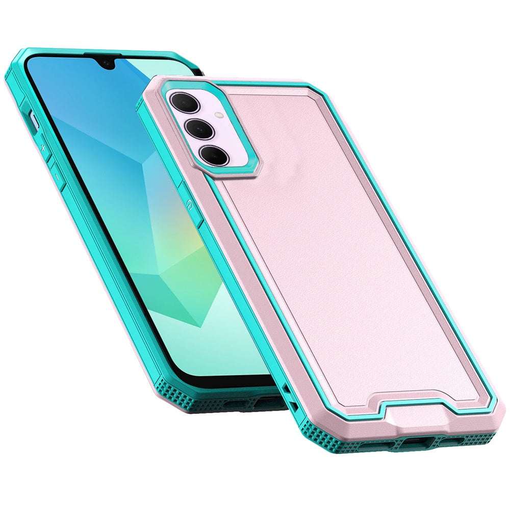 For Samsung Galaxy A16 5G Tough Modern Fused Hybrid Armor Hard PC + TPU Rubber Shockproof Drop Impact Protection Case Cover Pink