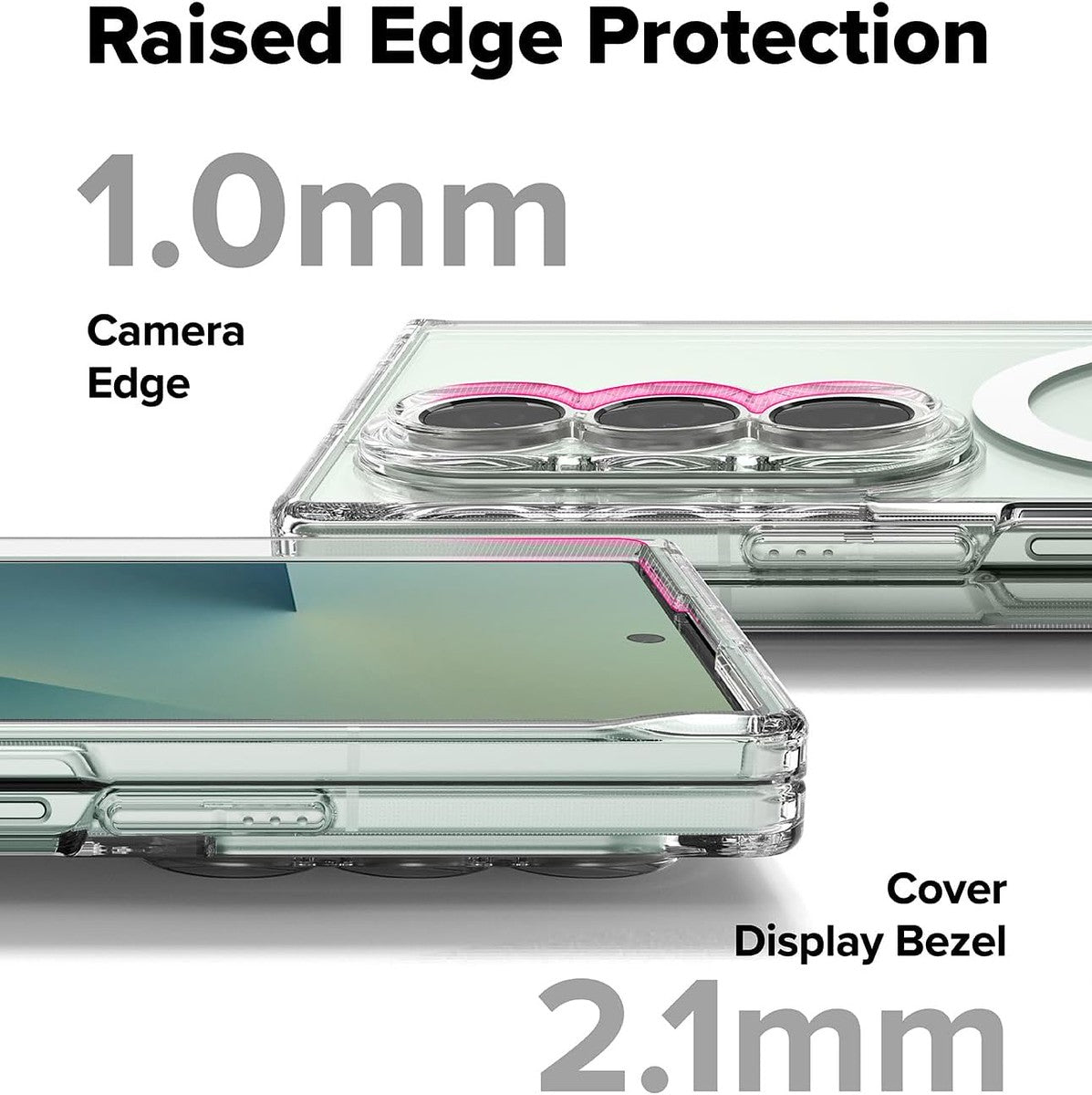 For Samsung Galaxy Z Fold 7 Hybrid Clear Case Compatible with MagSafe Shockproof Protective Transparent Back, Slim Fit, Wireless Charging Ready Case Cover Clear