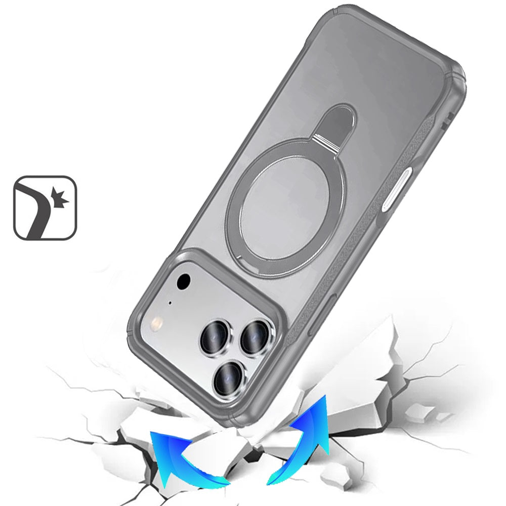For Apple iPhone 17 Pro Max (6.9") Matte Finish Magnetic Ring Hybrid Protective Invisible Kickstand Magsafe Compatible Case Cover