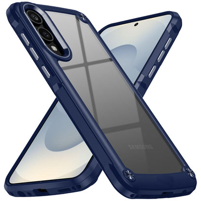 For Samsung Galaxy S25 EDGE Hybrid Transparent Rubber with Metal Buttons & Camera Edges Hard TPU Corner Frame Bumper Case Cover