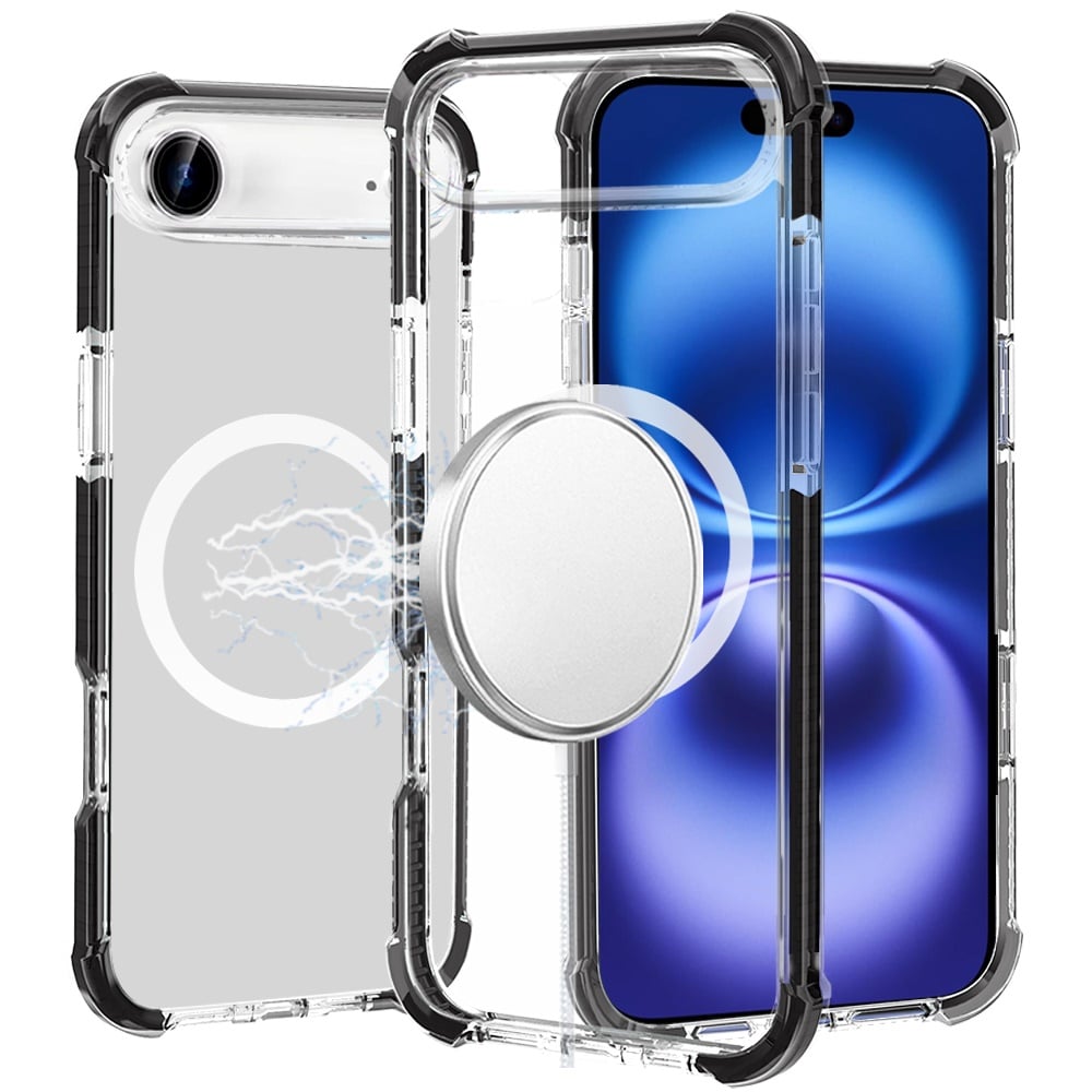 For Apple iPhone 17 Air (6.6") Magnetic Acrylic Case Transparent Back, Rugged Colorful Frame, Shockproof Hybrid, MagSafe Compatible Case Cover
