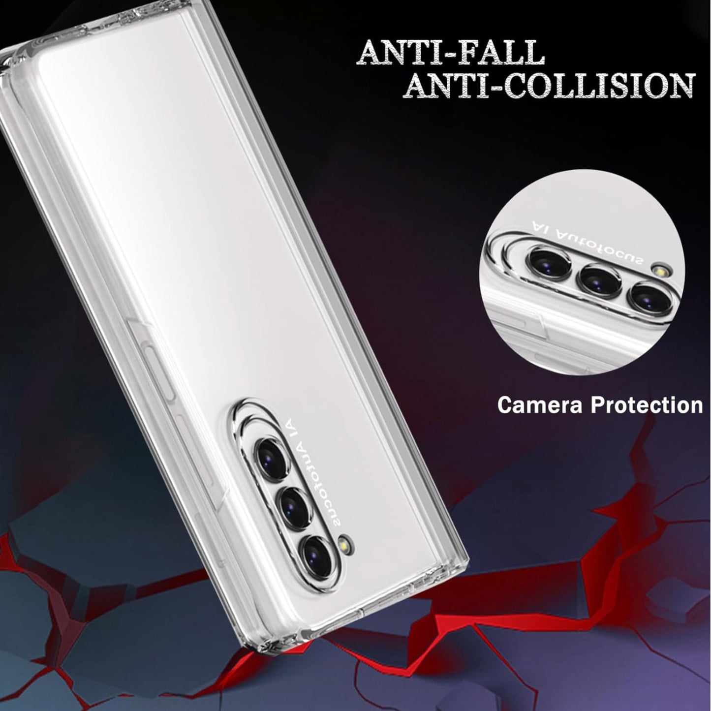 For Samsung Galaxy Z Fold 7 Premium Transparent Hard PC Back Slim Fit Thin Case Hybrid Protective Shockproof, Lightweight Case Cover Clear