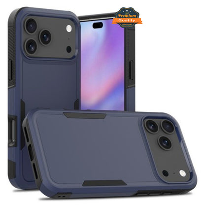 For Apple iPhone 17 Pro Rugged Heavy-Duty Dual Layer Military-Grade, Rubber TPU Defender, Hybrid Shockproof Case Cover