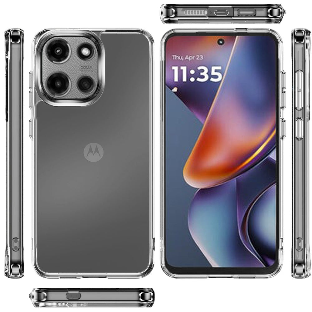 For Motorola Moto G 5G 2025 Shockproof Slim Crystal Clear Transparent Hybrid Cover with Enhanced Drop Protection Case Cover Transparent