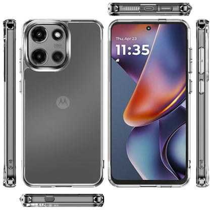 For Motorola Moto G 5G 2025 Shockproof Slim Crystal Clear Transparent Hybrid Cover with Enhanced Drop Protection Case Cover Transparent