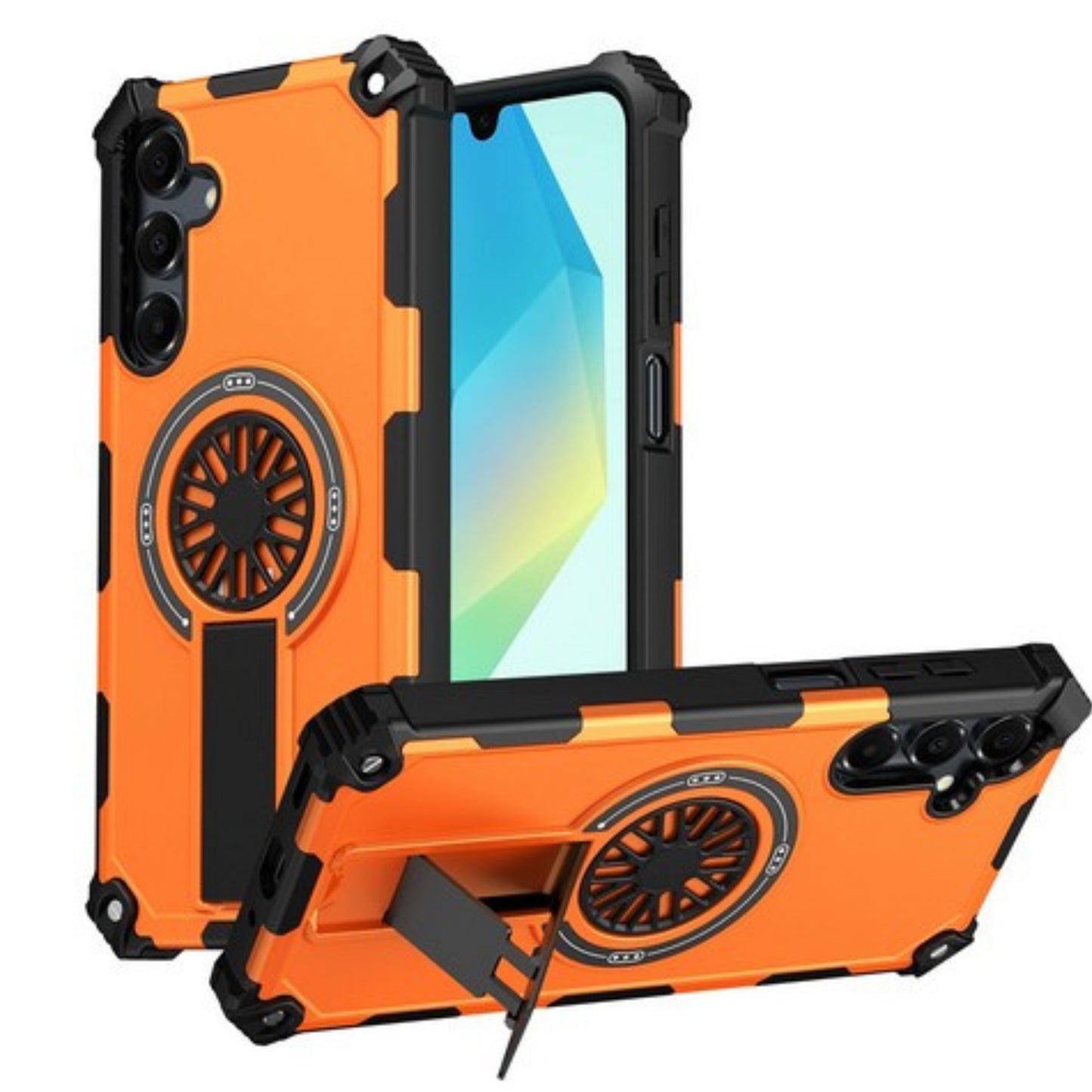 For Samsung Galaxy A17 5G Magnetic Circle Kickstand Hybrid Shockproof Protection with Secure Grip and MagSafe Compatible Design Case Cover