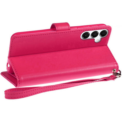 For Google Pixel 9A Wallet Cases PU Leather with Credit Card /ID /Cash Holder Slot Dual Flip Book Pouch, Stand and Strap Case Cover Hot Pink