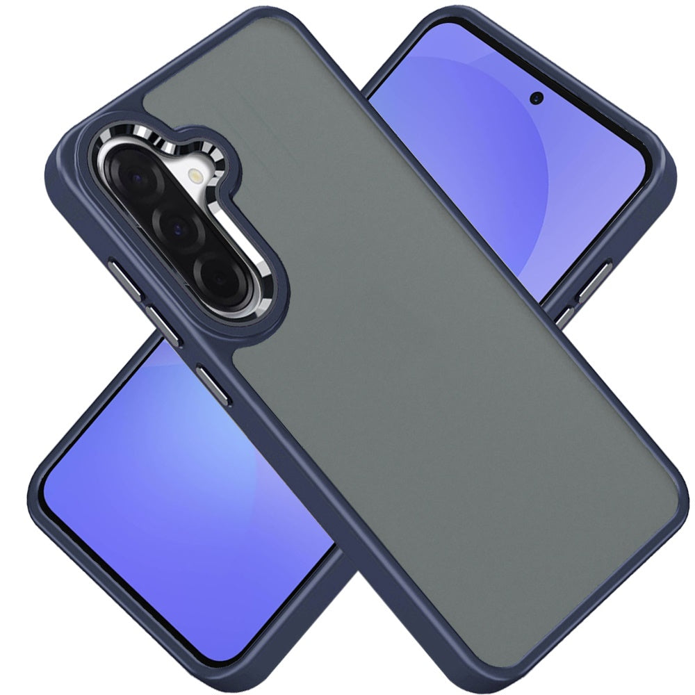Phone Case for Samsung Galaxy A37 Polished Acrylic Hybrid TPU Slim Shockproof Metal Button Thick Durable Grip Camera Protection Anti-Scratch Cover
