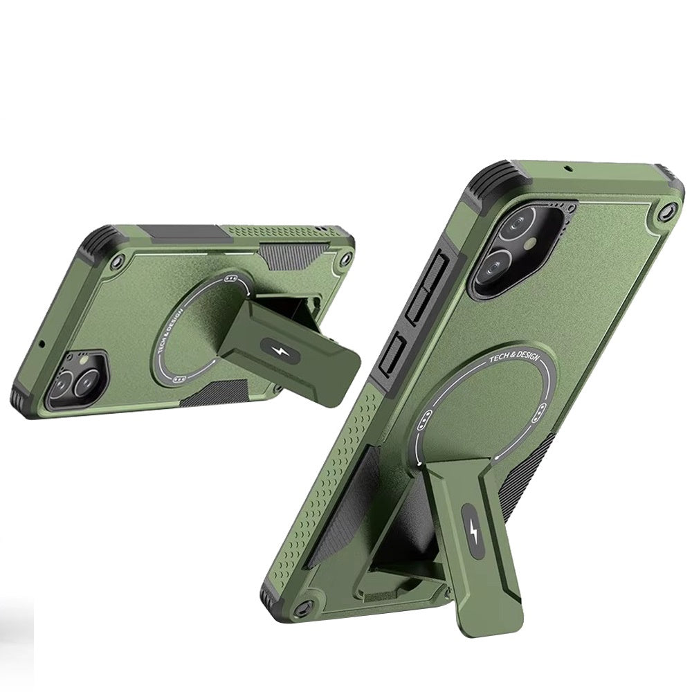 For Samsung Galaxy A07 Magnetic Invisible Kickstand Holder with Magsafe, Slim Fit Shockproof Hybrid Military Grade Heavy Duty Case Cover