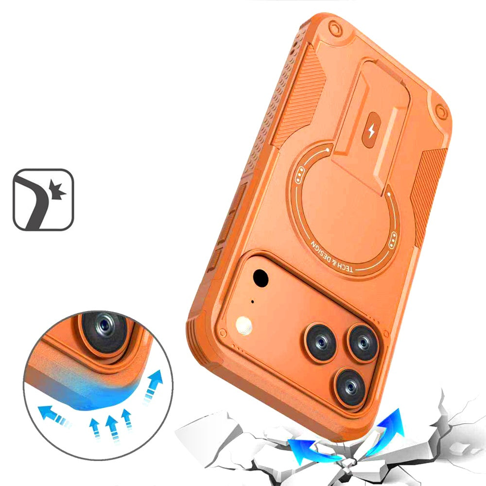 For Apple iPhone 17 Pro Max (6.9") Magnetic Invisible Kickstand Holder with Magsafe, Slim Fit Shockproof Hybrid Military Grade Heavy Duty Case Cover