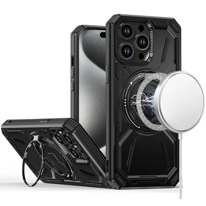 For Samsung Galaxy S24 Fan Edition /Galaxy S24 FE Hybrid Magnetic Ring and 360° Rotational Kickstand with MagSafe Compatible, Military Grade Drop Protection Case Cover