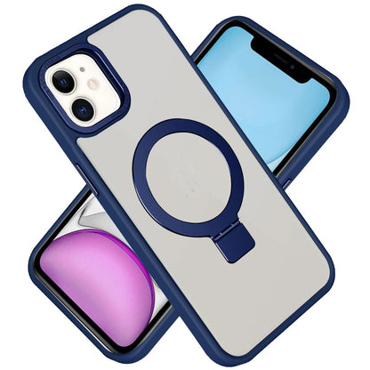 For Apple iPhone 16 Pro (6.3") Magnetic Metal Matte Built-in Compatible with MagSafe Stand Hybrid Shock Armor TPU Case Cover