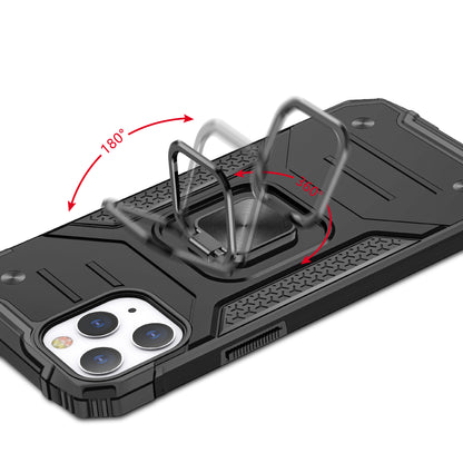 For Apple iPhone 16 Pro (6.3") Armor Hybrid with Ring Holder Kickstand Shockproof Heavy-Duty Durable Rugged Dual Layer Case Cover