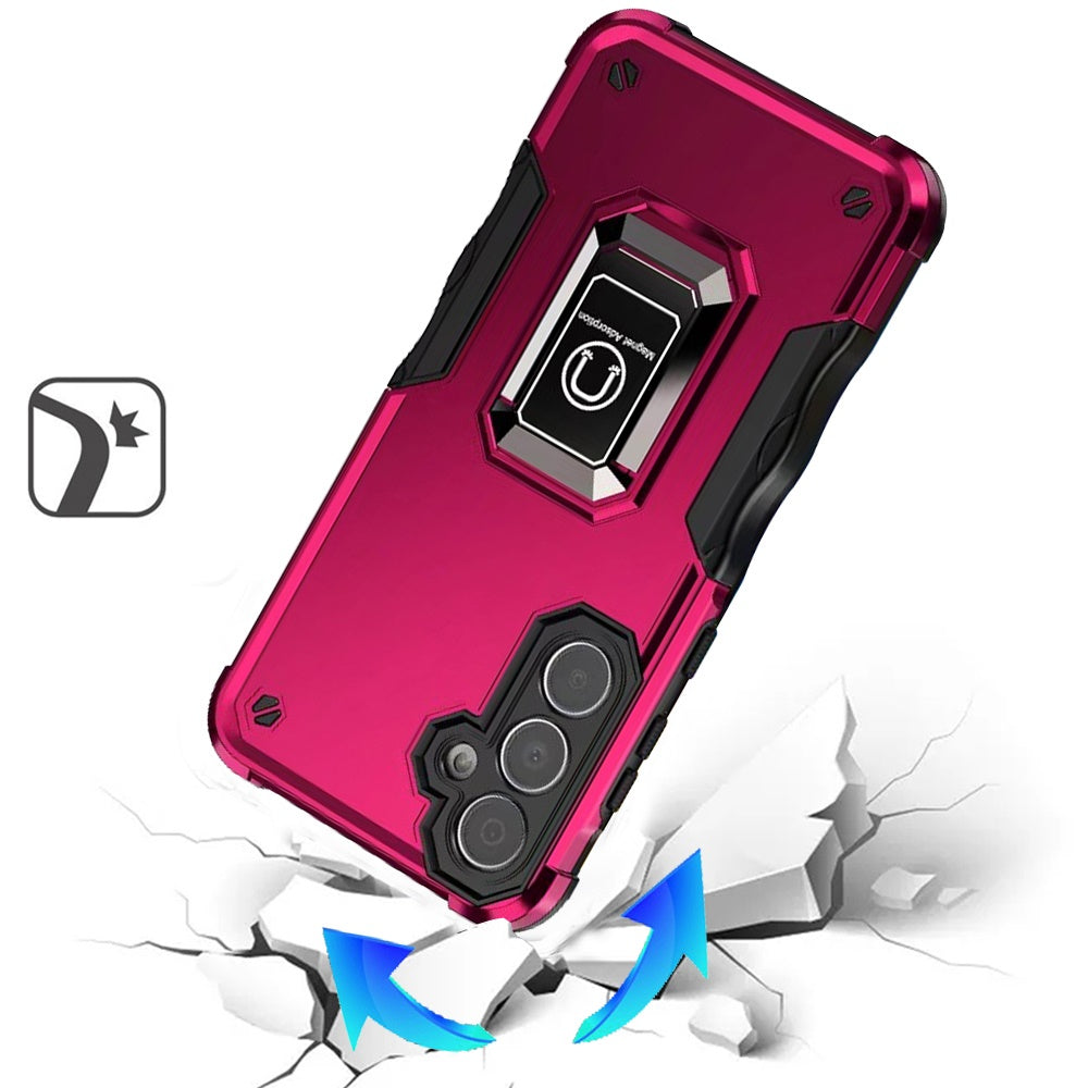 Hybrid Stand Magnetic Ring Holder Kickstand Heavy Duty Rugged Drop Silicone & Hard PC Shockproof