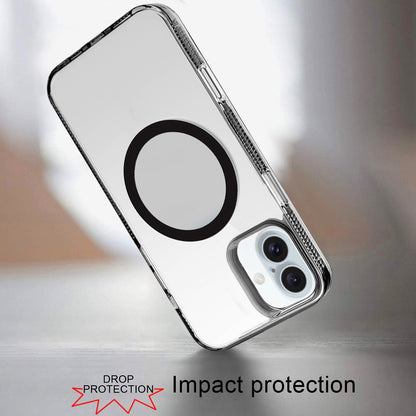 For Apple iPhone 17E /16E MagSafe Compatible Integrated Technology Clean Transparent Hybrid Armor TPU Frame Case Cover Black