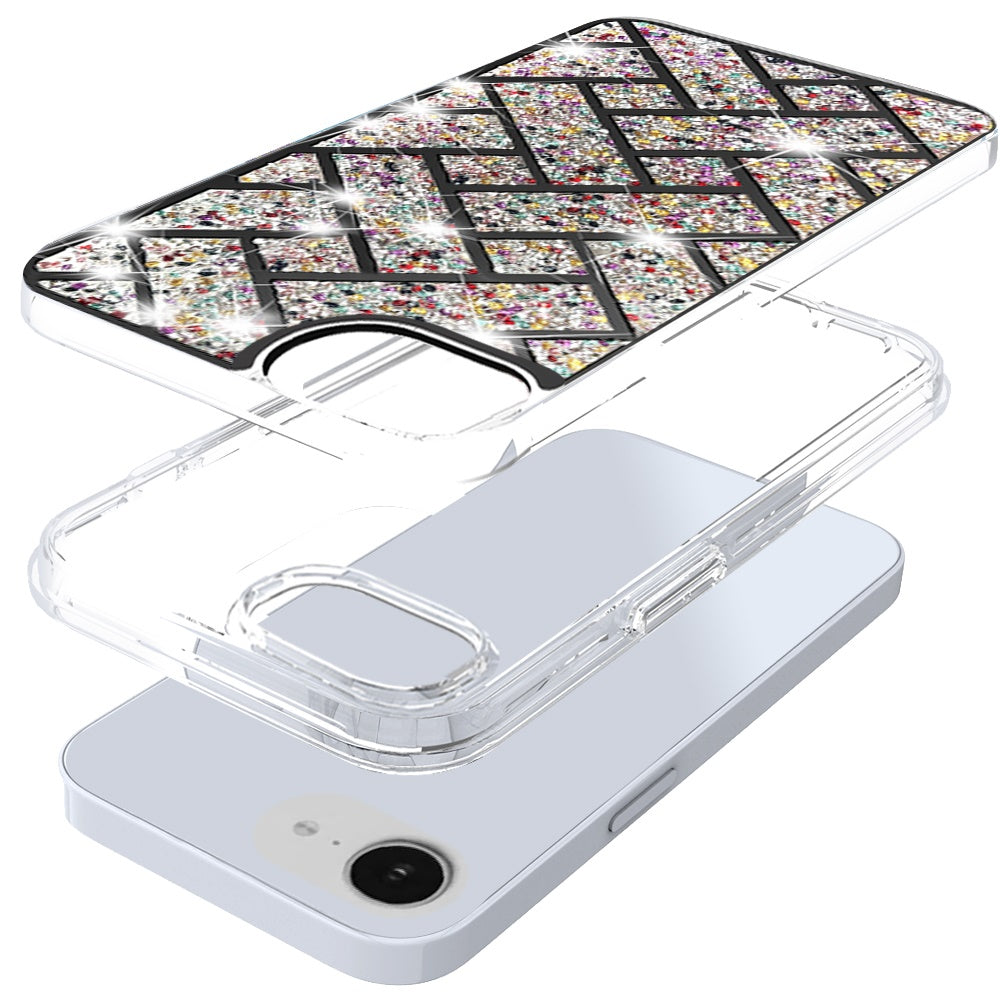 For Apple iPhone 17E /16E Bling Hybrid Shockproof Protective Design Stylish Glitter Finish Durable Grip Protection Case Cover