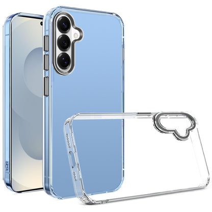 For Samsung Galaxy S26+ / S26 Plus Transparent Clear Hybrid with Matching Metal Buttons and Camera Protection Hard PC + TPU Rubber Case Cover Clear / Black
