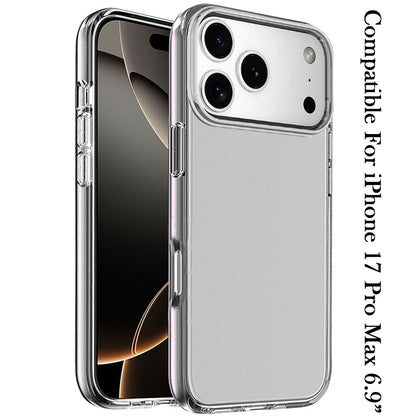For Apple iPhone 17 Pro Max Transparent Shock Absorption PC + TPU Rubber Gel Thick 3mm Hybrid Silicone Slim Fit Back Case Cover