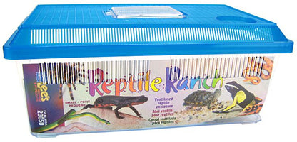 Lees Reptile Ranch Ventilated Reptile and Amphibian Rectangle Habitat with Lid [Reptile Supplies] Small - 1 count