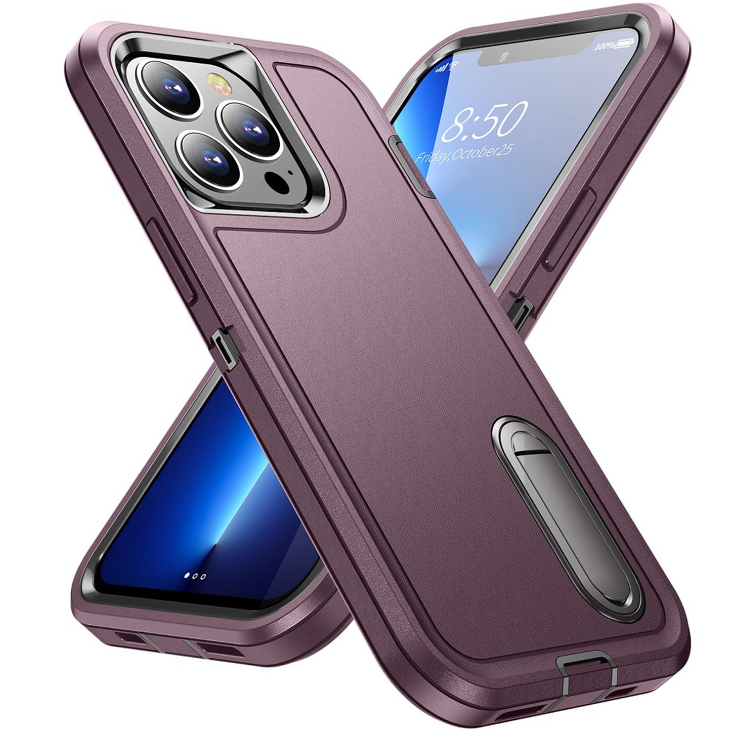 For Samsung Galaxy S26 Hybrid 3 Layers Hard 3in1 Shockproof with Kickstand Heavy Duty Hard TPU Rubber Anti-Drop Case Cover