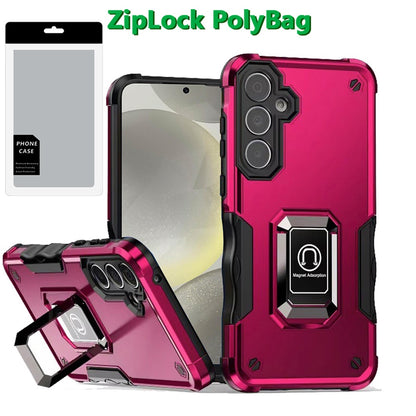 Hybrid Stand Magnetic Ring Holder Kickstand Heavy Duty Rugged Drop Silicone & Hard PC Shockproof