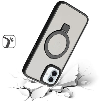 For Samsung Galaxy S24+ Plus Magnetic Metal Ring Stand Hybrid Shock Protection Durable Grip Slide Out Package Design for Plus Series Case Cover Clear