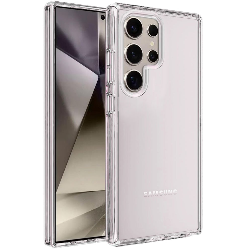 For Samsung Galaxy S21 Ultra Transparent Shock Absorption PC + TPU Rubber Gel Thick 3mm Hybrid Silicone Slim Fit Back Case Cover Clear