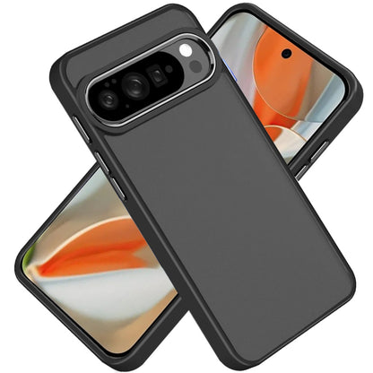 For Google Pixel 10 Pro XL Slim Fit Hybrid Transparent Thick Acrylic with Metal Buttons Frame Protective Hard PC + TPU Shockproof Case Cover