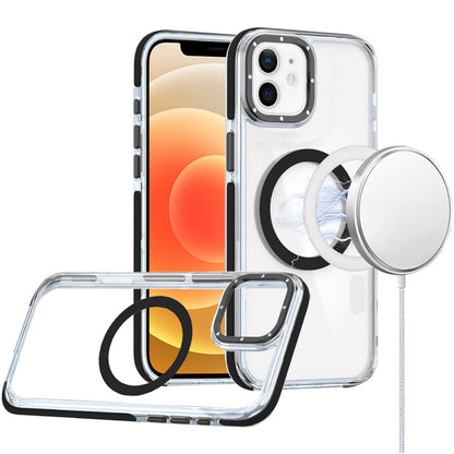 For Apple iPhone 17E /16E Transparent Back with Colorful Frame, Strong Magnetic Circle, MagSafe Compatible, Slim Shockproof Protection Case Cover