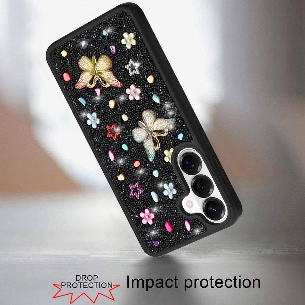 Phone Case for Samsung Galaxy S26+ / S26 Plus 3D Butterfly Diamond Bling Glitter Shockproof Stylish Protective Luxury Hybrid Sparkly Durable Grip Design Cover