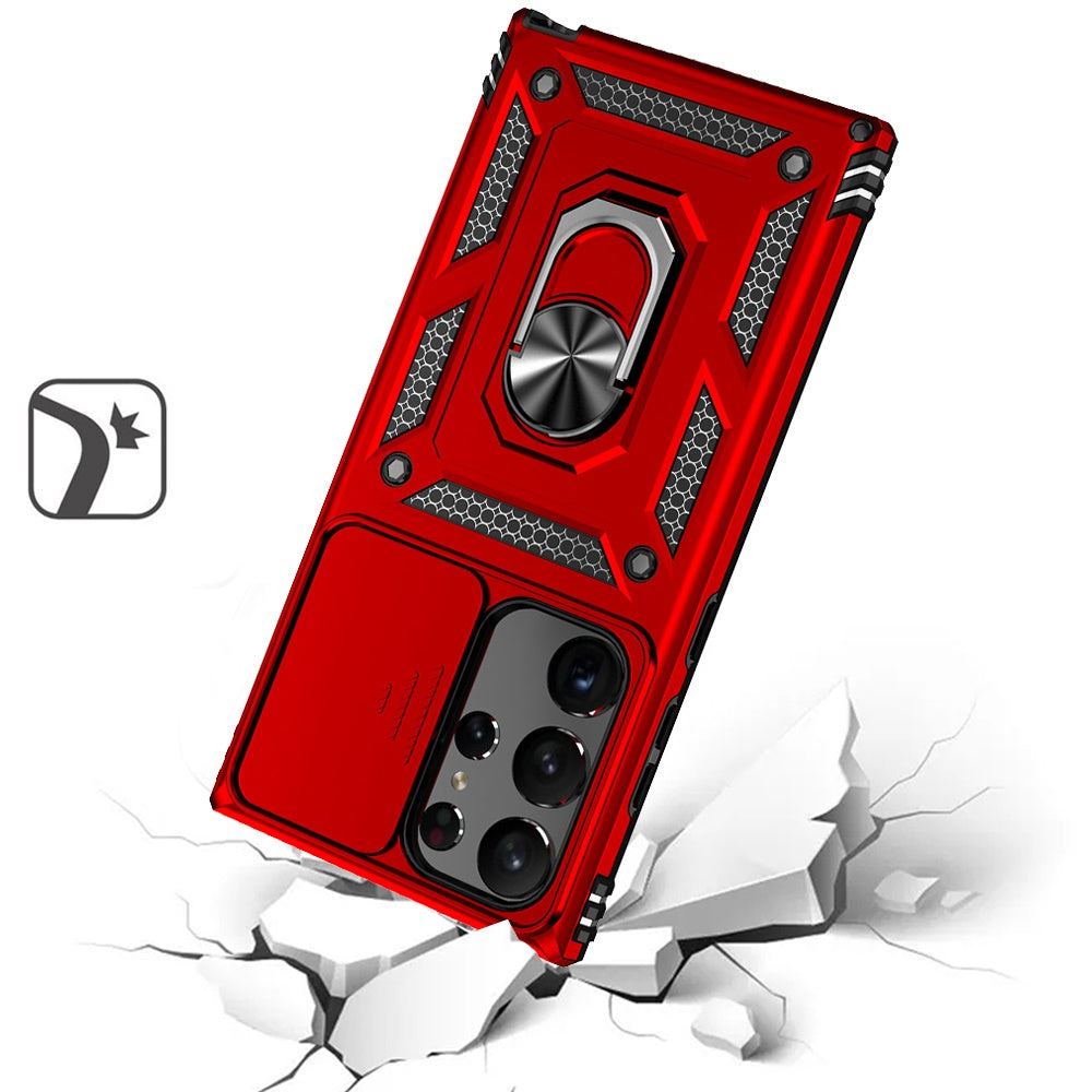 For Samsung Galaxy S25 /S24 Hybrid Ring Shockproof with 360° Rotate Ring Kickstand, Camera Lens Protection, Soft Edge Bumper Case Cover