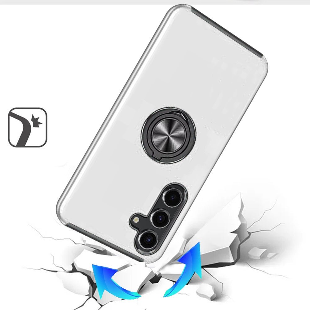 For Samsung Galaxy S25 Ultra Hybrid 360 Degree Rotatable Metal Invisible Ring Stand Holder Slim Fit Magnetic Car Mount Shockproof Case Cover