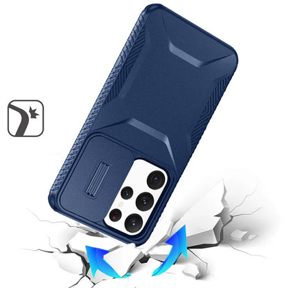 For Samsung Galaxy S21 Ultra Slim Fit Shockproof Hybrid with Slide Camera Window Covering, Rugged Tpu Silicone Hard PC Bumper Case Cover