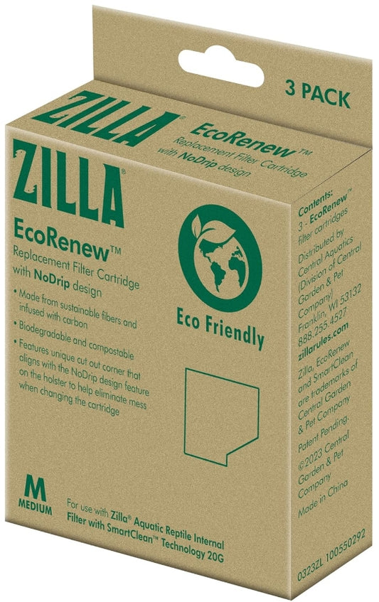 Zilla EcoRenew Replacement Filter Cartridges [Reptile Supplies for Reptile] 3 count