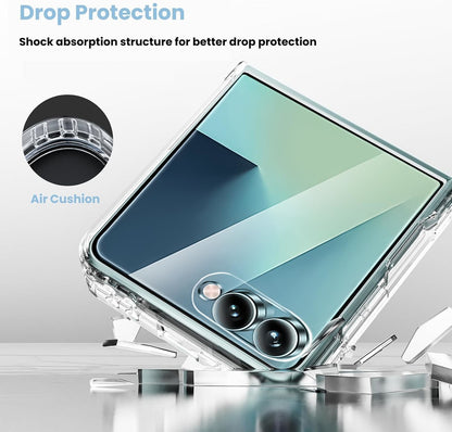 For Samsung Galaxy Z Flip 7 Hybrid Clear Case Compatible with MagSafe Shockproof Protective Transparent Back, Slim Fit, Wireless Charging Ready Case Cover Clear