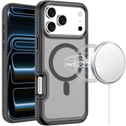For Apple iPhone 17 Pro (6.3") Slim & Durable Compatible with MagSafe Hybrid Shockproof Glossy Oil Protective Dual Layer TPU + PC Case Cover