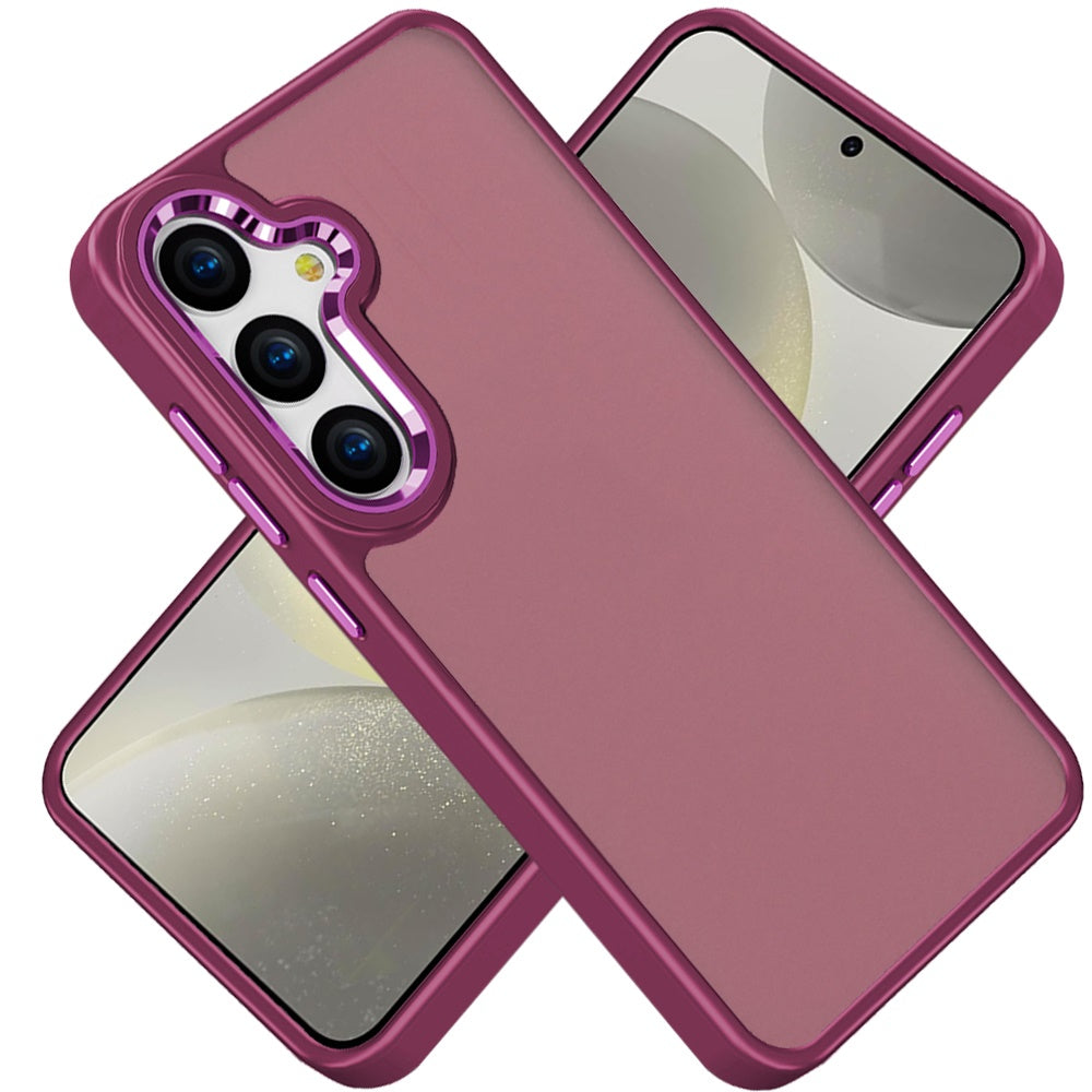 For Samsung Galaxy S25+ /S25 Plus /S24+ Plus Slim Fit Thin Hybrid,Frosted Matte Polished Acrylic Hard PC with TPU Rubber Frame Case Cover