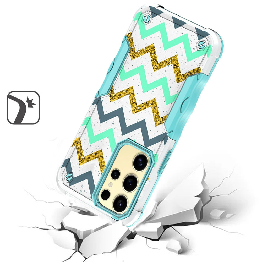 For Samsung Galaxy A35 Exquisite Design Hybrid Shock Protection Durable Grip Stylish Finish Hard PC Armor Case Cover ZigZag