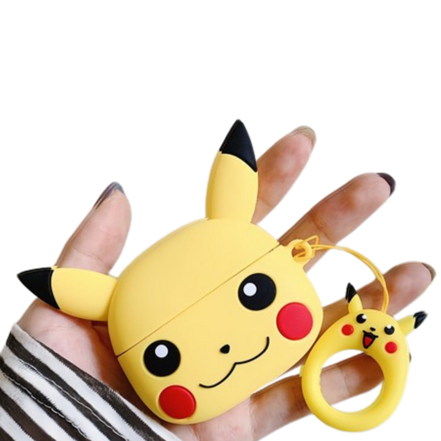 For Airpods Pro 3 Hybrid Cute 3D Fun Design Silicone Skin Cartoon Animal with Keychain Buckle Holder Rubber TPU Soft Case Cover Yellow Cartoon