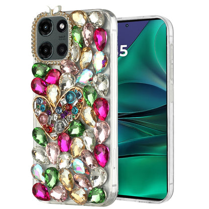 For Motorola Moto G Stylus 5G 2025 Bling Crystal 3D Full Diamonds Luxury Sparkle Rhinestone Hybrid Protective Case Cover