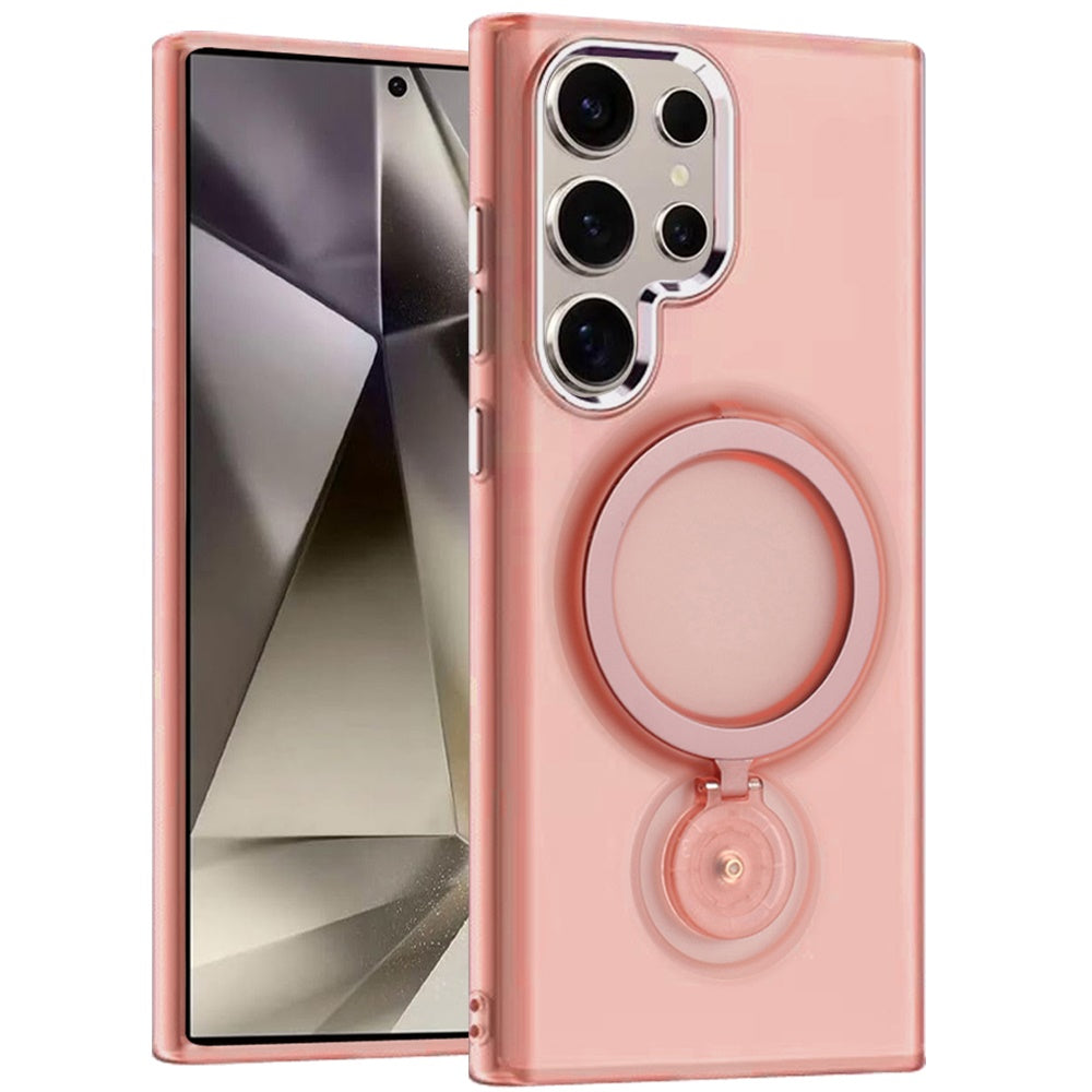 For Samsung Galaxy S25 Ultra MagSafe Compatible with 360° Ring Stand, Magnetic Kickstand, Slim Hybrid Protective Case Cover