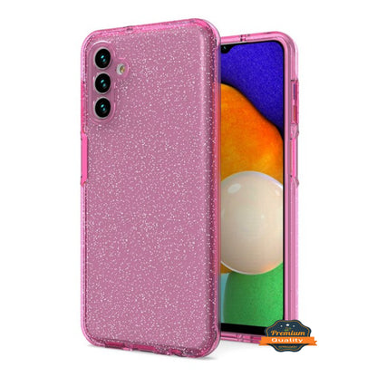 For Samsung Galaxy A16 5G Glitter Sparkle Bling Shiny Thin Slim PC Hybrid Shockproof Rubber Silicone Soft TPU Gel Protective Case Cover