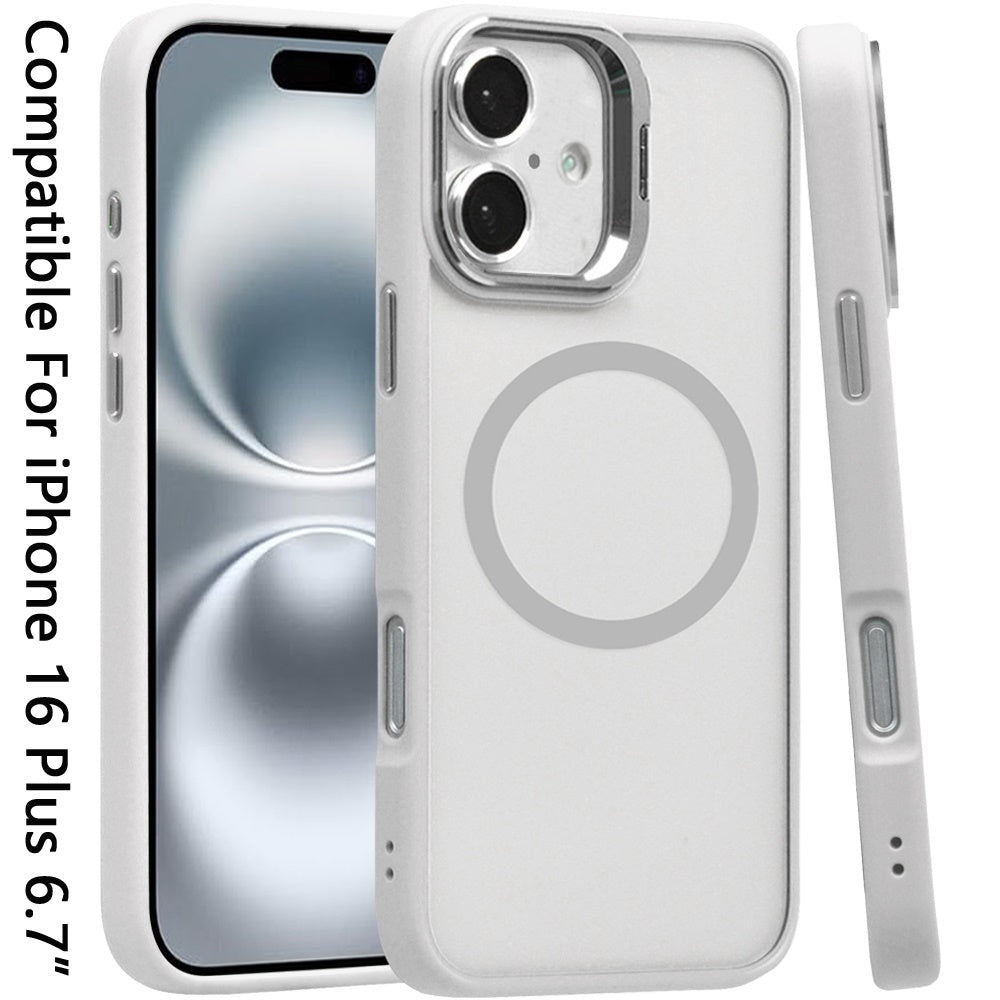 For Apple iPhone 16 (6.1") Hybrid Magnetic Cool Case with Camera Stand Fits MagSafe Accessories Shockproof Case Cover