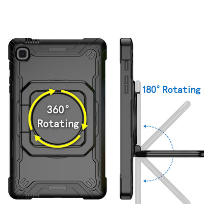 For Tough Hybrid 3 in 1 Case with 180° Rotating Kickstand, Adjustable Shoulder Strap, Shockproof TPU Rubber PC Black Tablet Case Cover