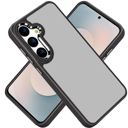 For Samsung Galaxy S26+ / S26 Plus Slim Fit Hybrid Transparent Thick Acrylic with Metal Buttons Frame Protective Hard PC + TPU Shockproof Case Cover
